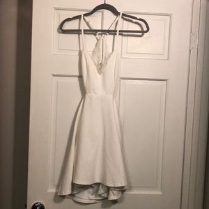 White fit and flare mini dress